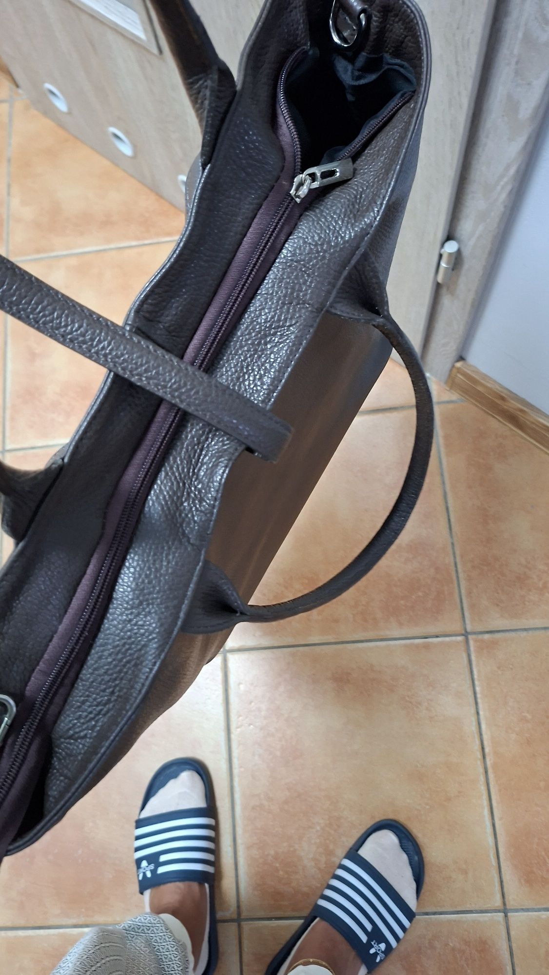 szoperka skórzana stan bardzo dobry wymiary na zdjęciach