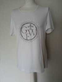 Gery Weber damska biała koszulka T-shirt logo  M/L