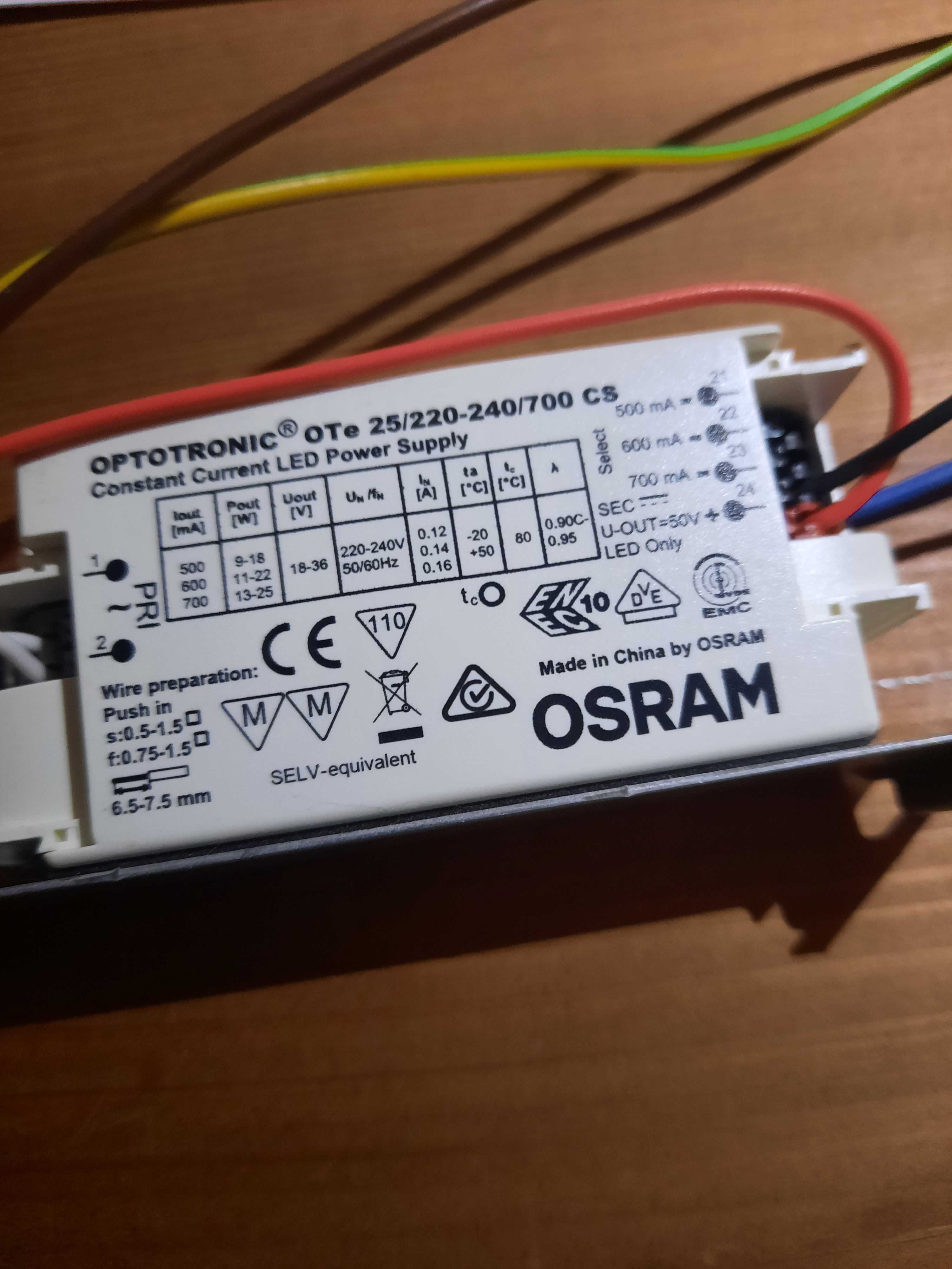 Taśma led 2metry z zasilaczem sterownikiem OSRAM prąd stały