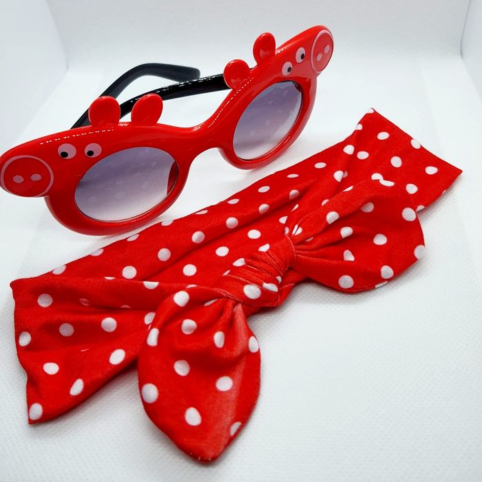 Okulary przeciwsłoneczne Świnka Peppa + opaska uniwersalna pin up