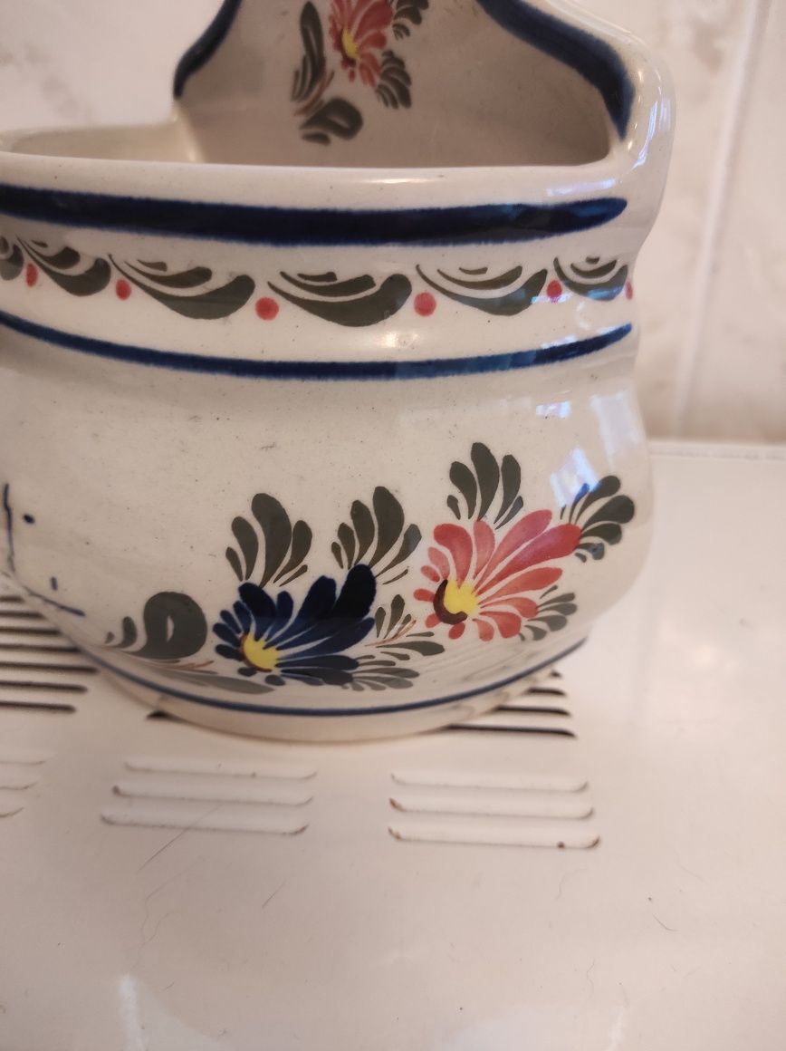 Saleiro grande pintado á mão louça de Viana