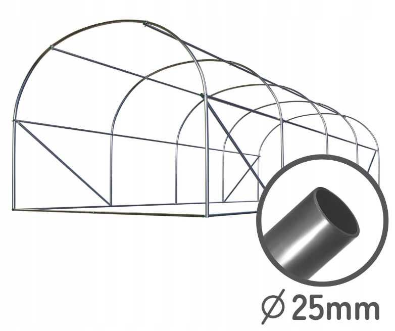 HIT tunel foliowy ogrodowy 2,5x4m foliak tyczki 10m2 biały