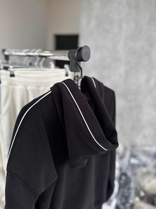 Спортивный костюм женский зимний S M L XL флис490 чёрный графит серый