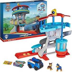 PAW Patrol, Lookout Tower, zestaw wieża psi patrol z 1 pojazdem Chase