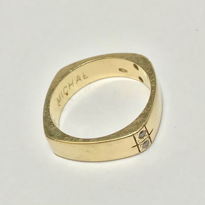 Złota OBRĄCZKA damska 14K oryginalna forma BRYLANT