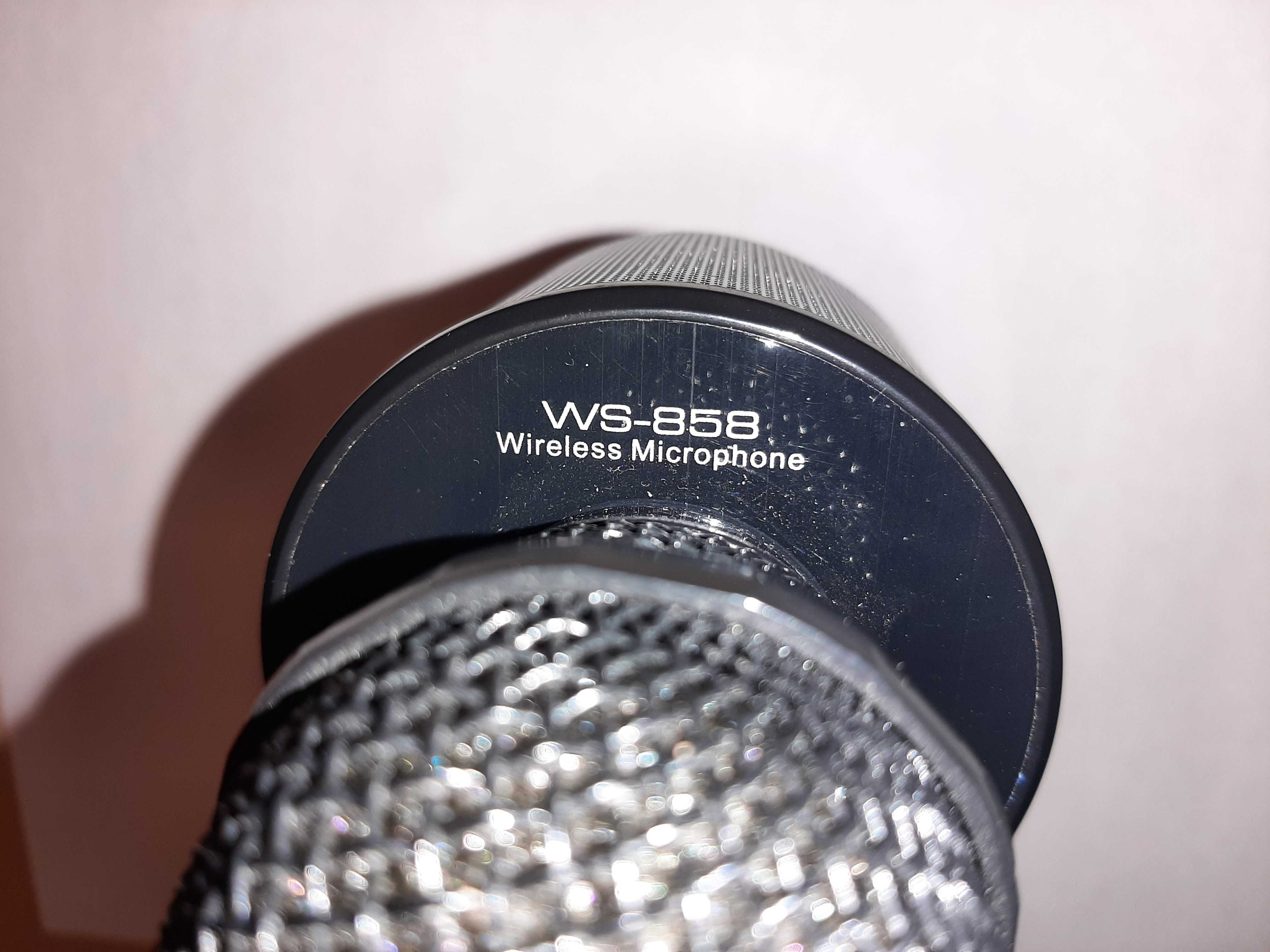 Mikrofon bezprzewodowy z karaoke wbudowany głośnik Bluetooth czarny
