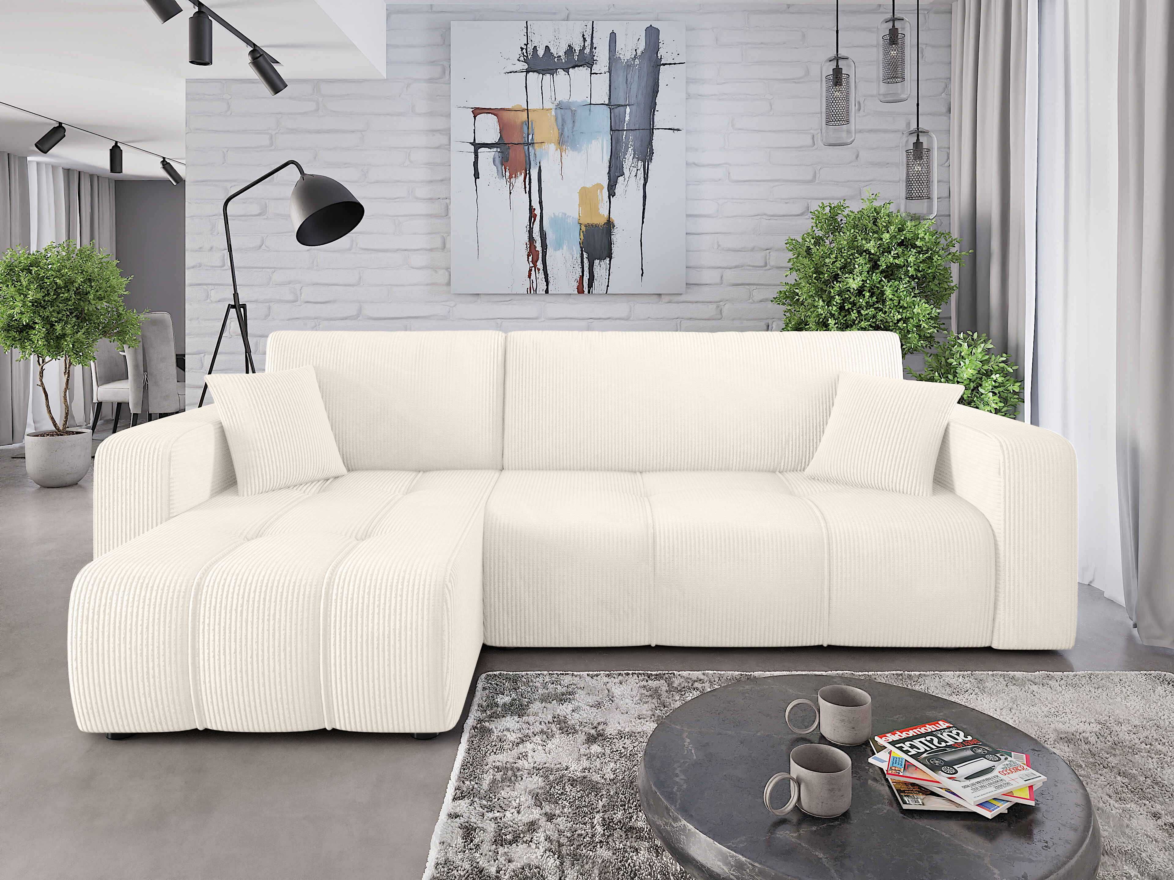 naroznik sofa ALICE L funkcja spania pojemnik Kronos7 sprezyna falista