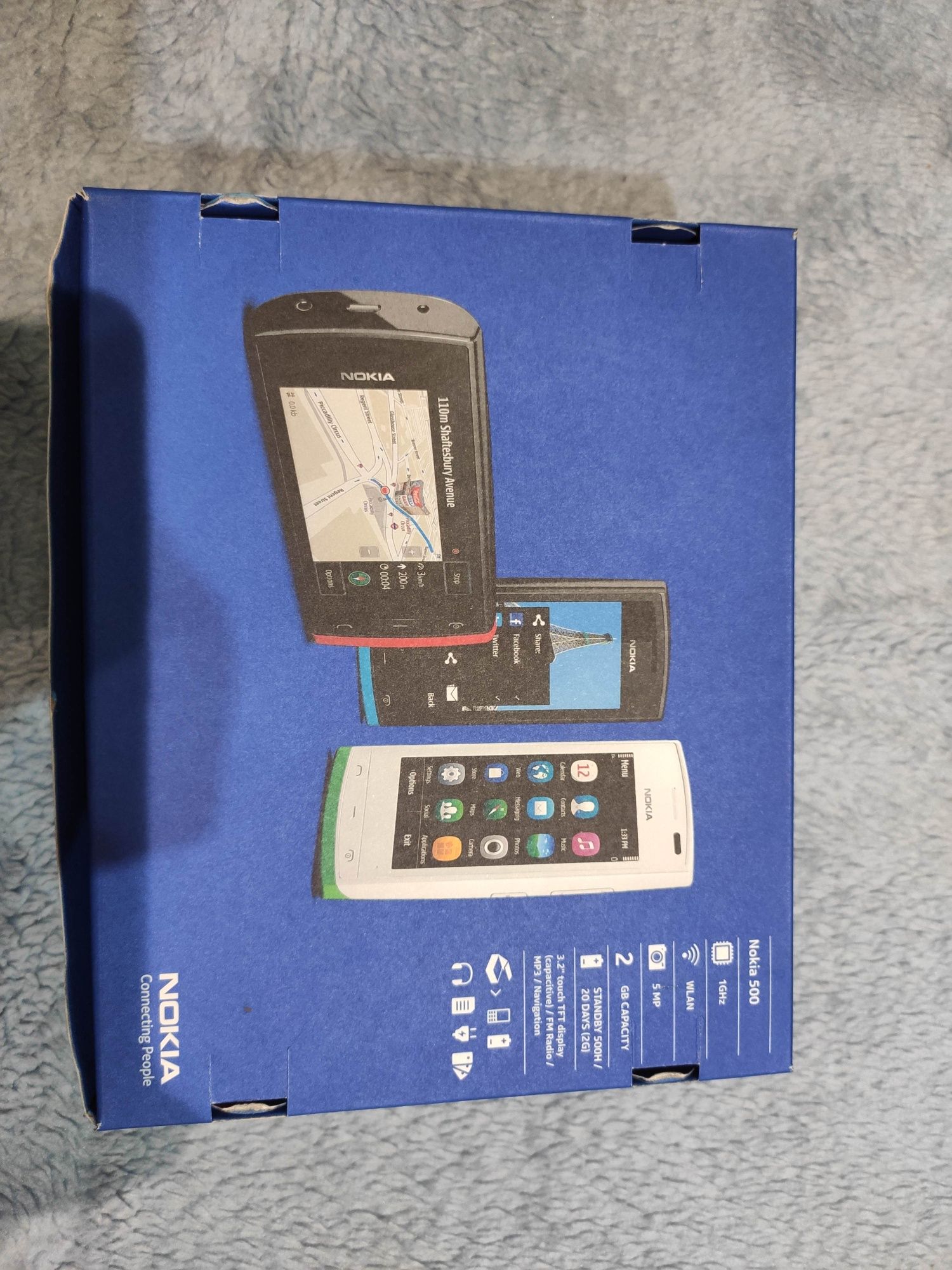 Pudełko Nokia 500 + 2 tylne klapki NOWE