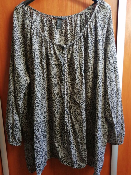 ŁADNA duża modna Bluzka hiszpanka w panterkę H&M XXL stan jak nowa