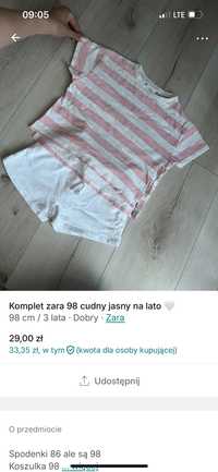 Komplet zara 98 piękny jasny