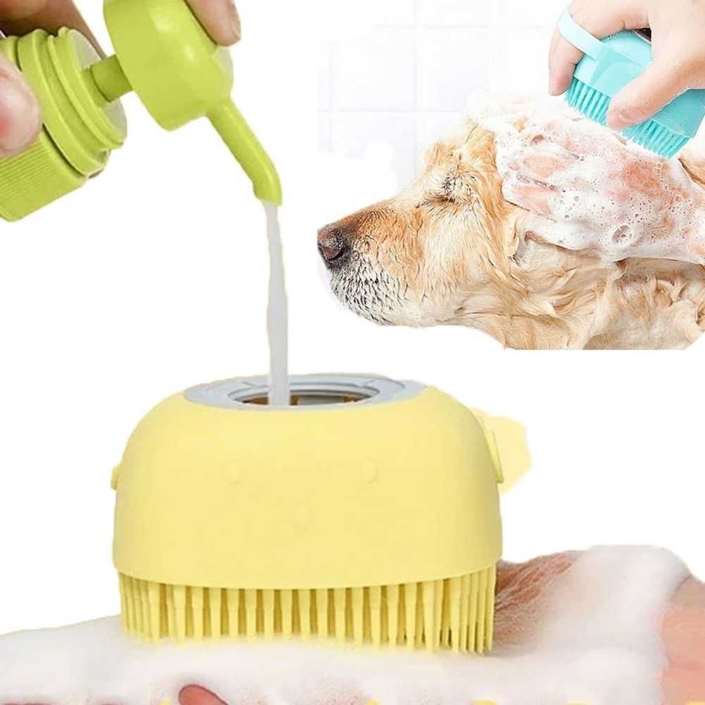 Escova De Banho Para Cachorro Com Caixa De Shampoo