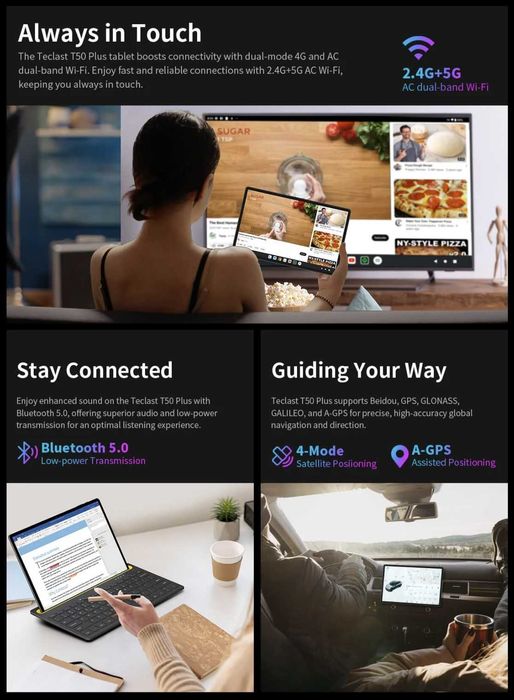 Планшет 2025 Teclast T50 Plus 11″ 120Hz, 8\256GB, Android 15, 4G LTE
