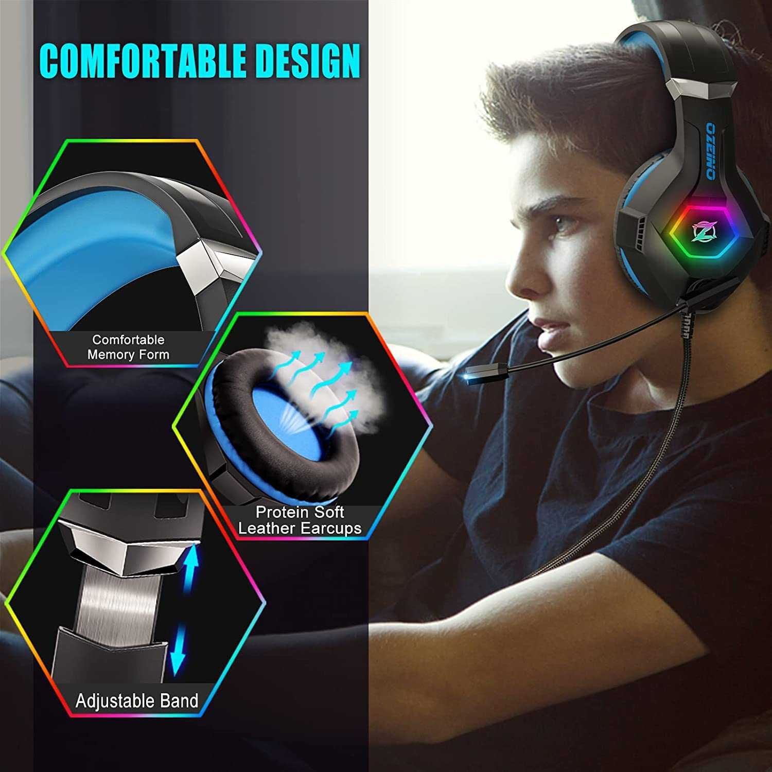 Auscultadores Gaming c/fio,noise cancelling,compatível multiplataforma