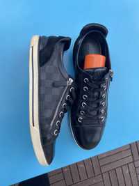 Шкіряні кросівки Louis Vuitton Black Damier Carbone Zipper Sneakers