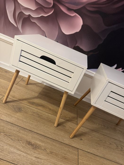 Szafeczki nocne komplet białe