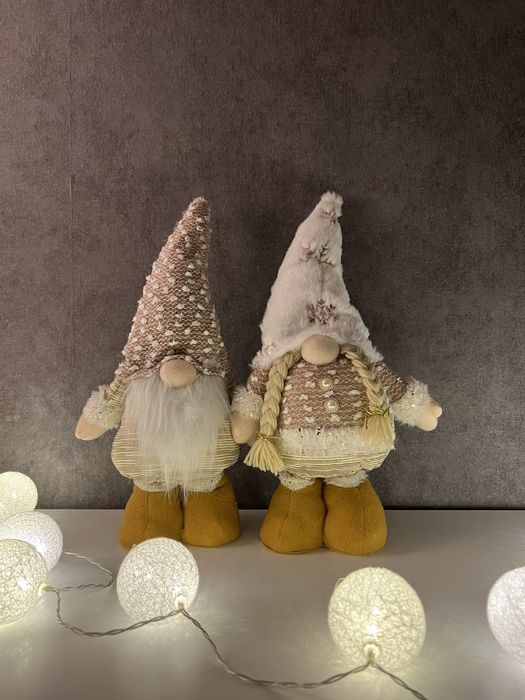 Різдвяні гноми 60см - святковий декор,новорічна прикраса, пара гномів