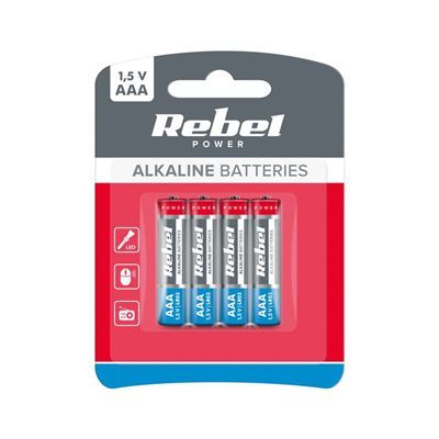 Baterie Alkaliczne Aaa Lr03 4Szt Blister Rebel