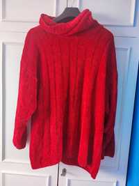 Czerwony sweter one size