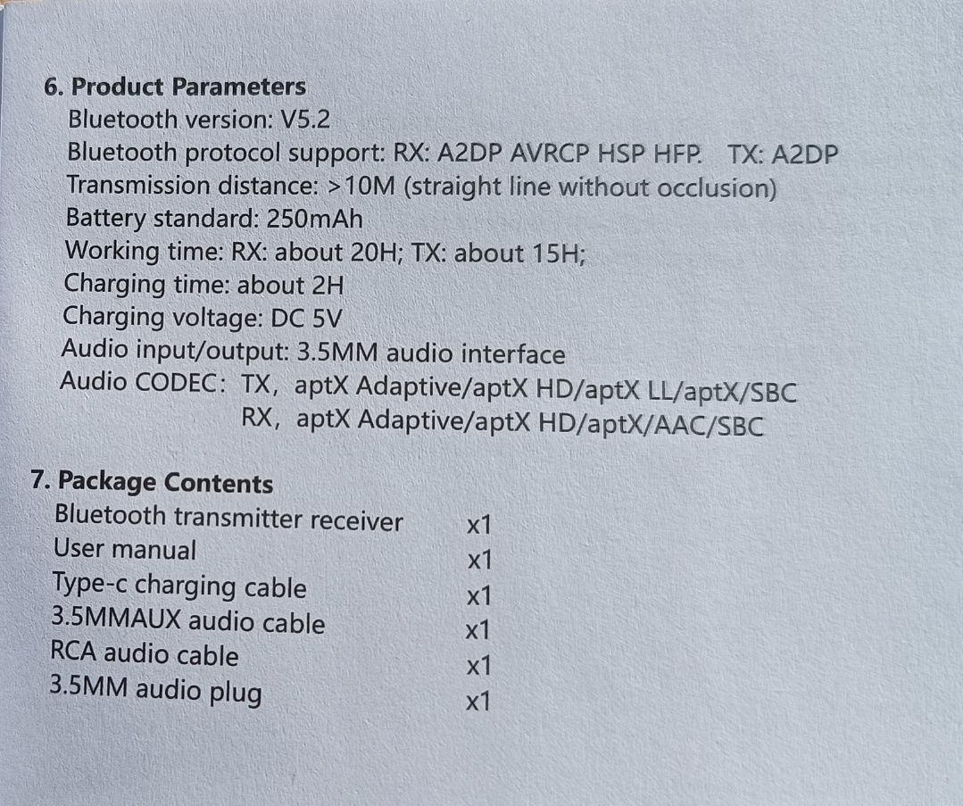 Transmiter audio bluetooth