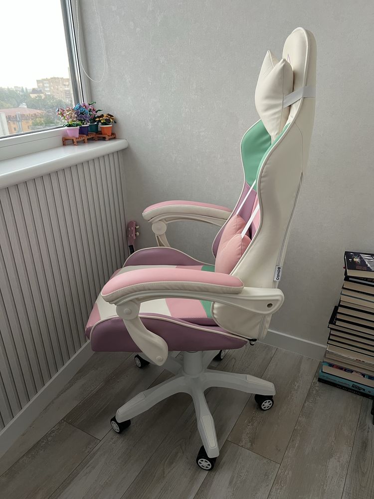 Крісло геймерське Bonro Lady 813 рожево-фіолетове