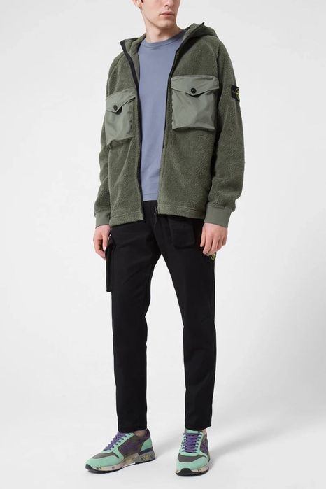 Пуховик Шерпа Stone Island Hooded FLEECE JACKET BLACK