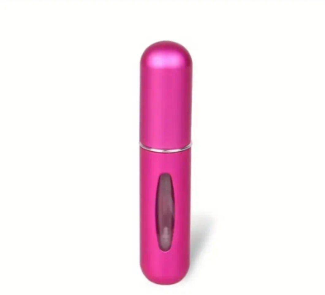 Kompaktowa butelka z rozpylaczem na perfum, kolor różowy