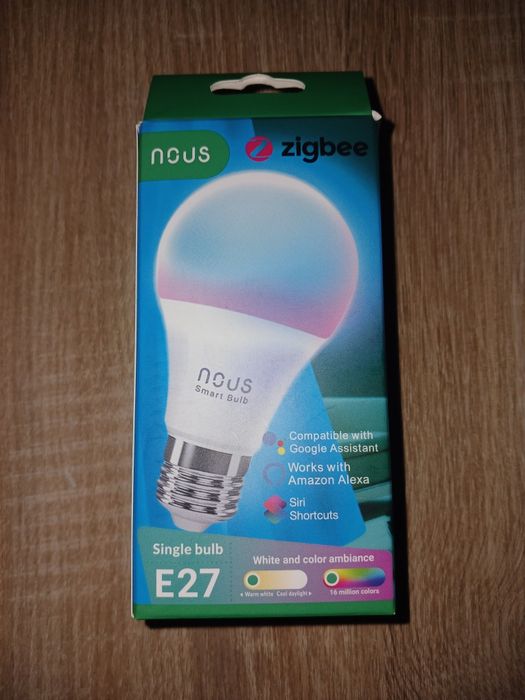 Розумна Wi-Fi лампа Nous P3Z Zigbee E27, RGB + біле світло