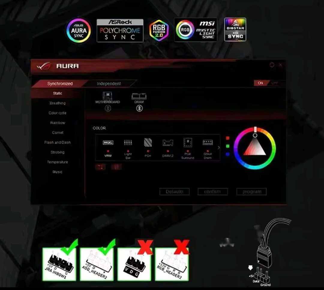 ALLOYSEED 3-pin ARGB и вентиляторів 4-pin PWM Black