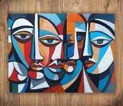 Obraz malowany na płótnie, tytuł: "Faces, forms and illusions"