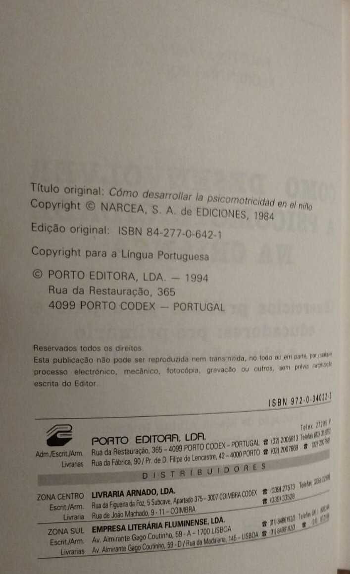 Como Desenvolver a Psicomotricidade na Criança - Livro Usado