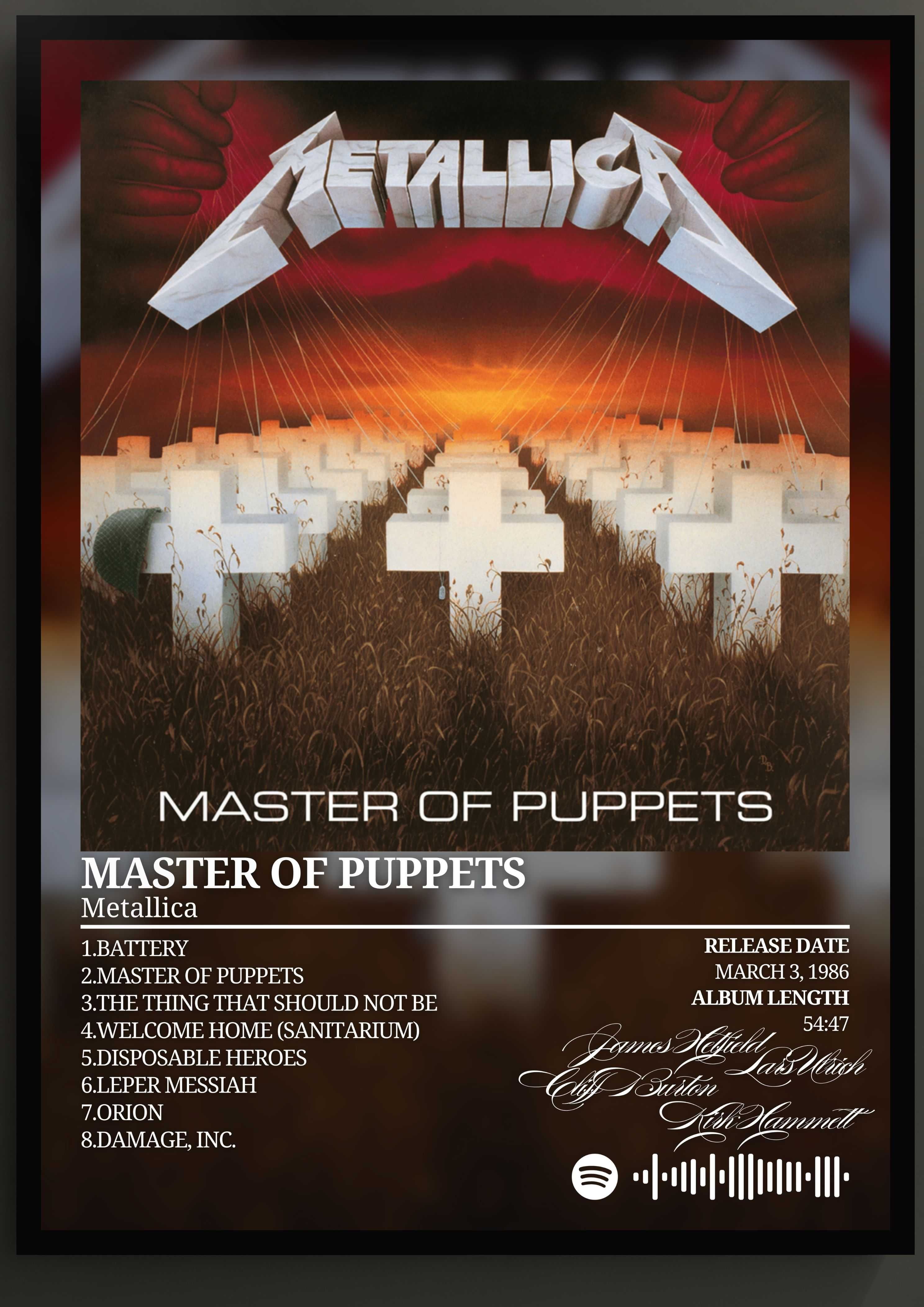 Metallica Master Of Puppets plakat a3 obraz w ramce