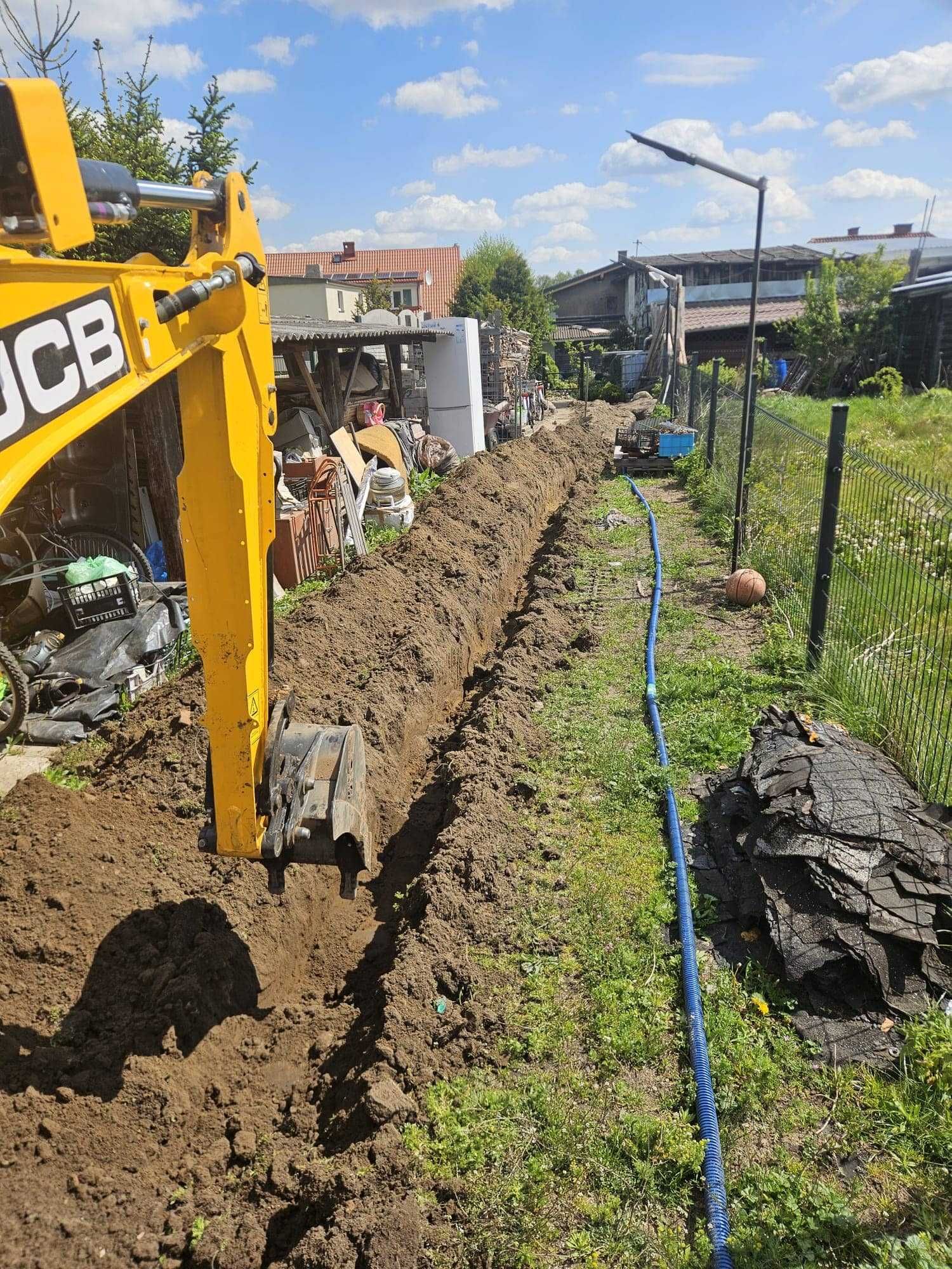 Wynajem minikoparki, minikoparka 110zł/h, prace ziemne