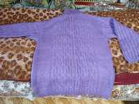 Женский теплый махеровый свитер