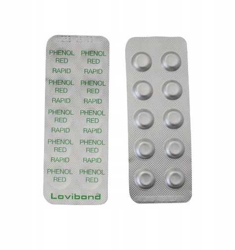Tabletki do pomiaru pH Phenol Red Rapid Lovibond 250 szt. 25 listków