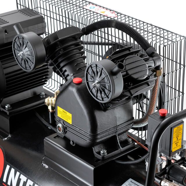 Компресор  100л, Intertool 3 кВт, 220 В, 10 aтм, 500 л/хв. 2 циліндри