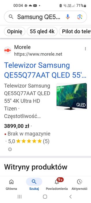 TV SAMSUNG Qled 55", 120 hz + wieszak