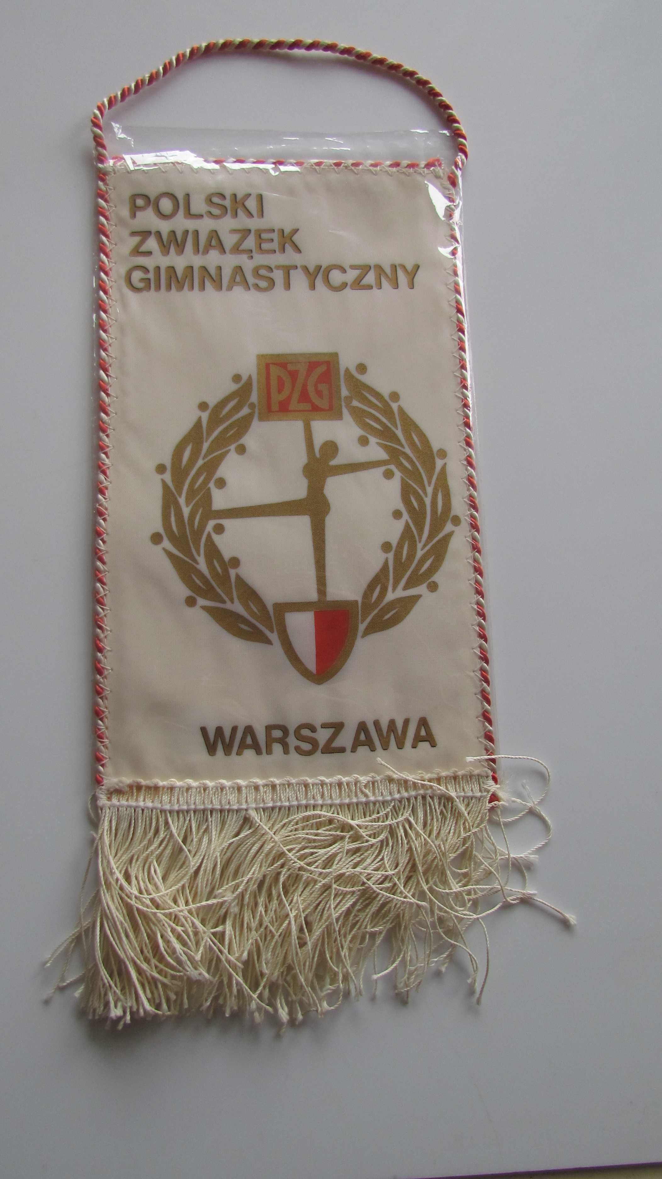 Proporczyk PZG Polski Związek Gimnastyczny Warszawa Orzeł bez Korony