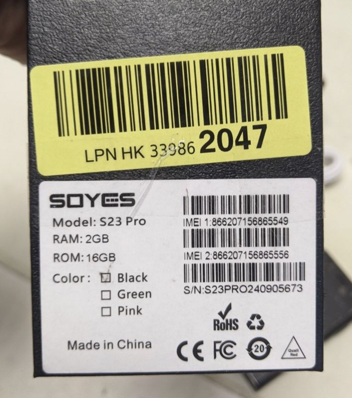 Міні СМАРТФОН Soyes S23 Pro 2/16Gb кишеньковий 2sim Android чорний!