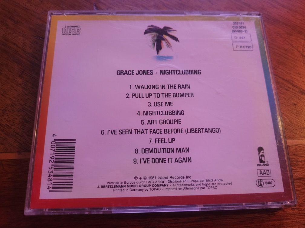 CD Grace Jones Nightclubbing 1987 Island