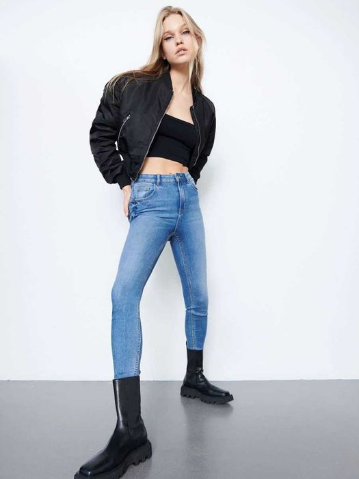 Spodnie jeansowe push up high waist wysoka talia jeansy skinny