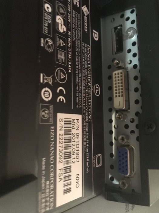 Monitor LCD 58 cm FleksScan EW2316W