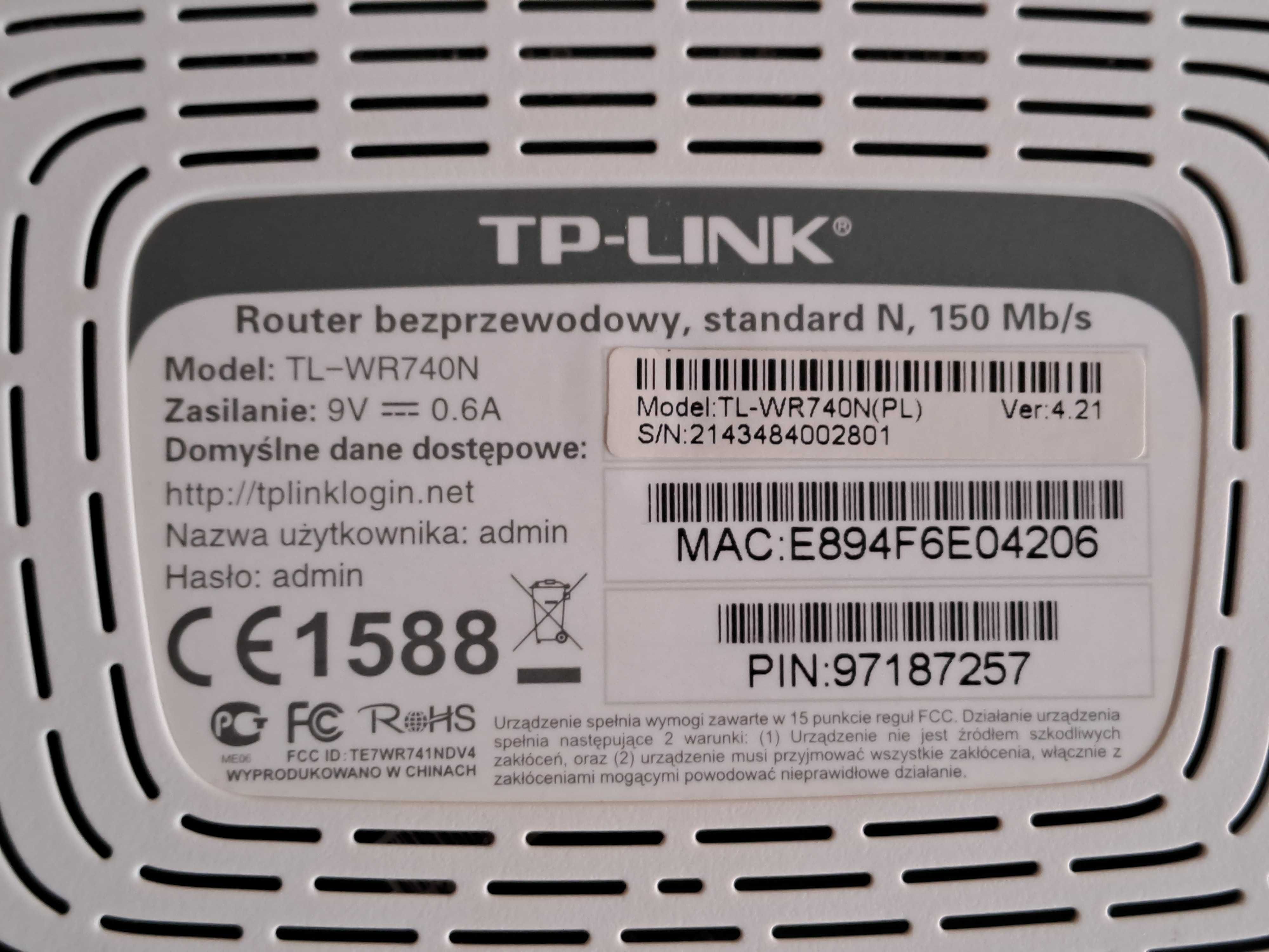 Router bezprzewodowy TP-Link TL-WR740N