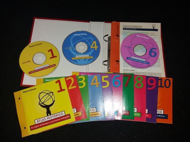 Atlas Histórico Multimédia de Portugal com 10 CD-ROMs e 50 fichas