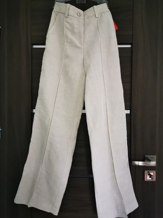 Lniane spodnie H&M 34 + legginsy Intimissimi gratis