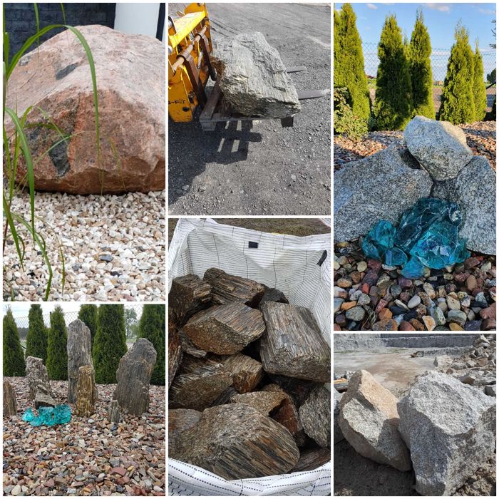 Kamienie ozdobne w BUDZYNIU Grys, Kostka granitowa, Otoczaki,TRANSPORT