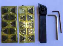 Nóż tokarski składany 16x16mm wraz z 20 płytkami .Całość nowa
