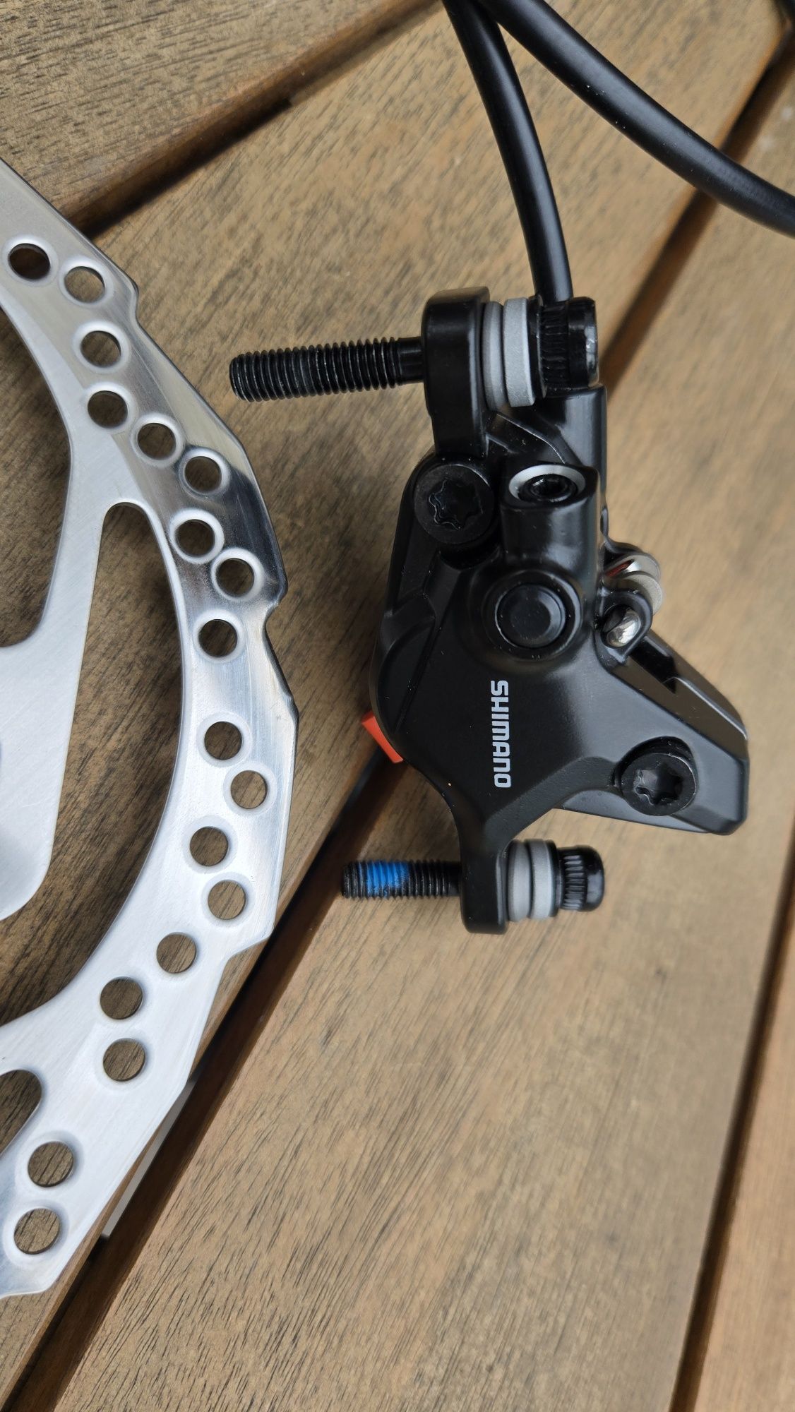 Zestaw hamulce hydrauliczne shimano mt-400 plus tarcze Mt-RT10