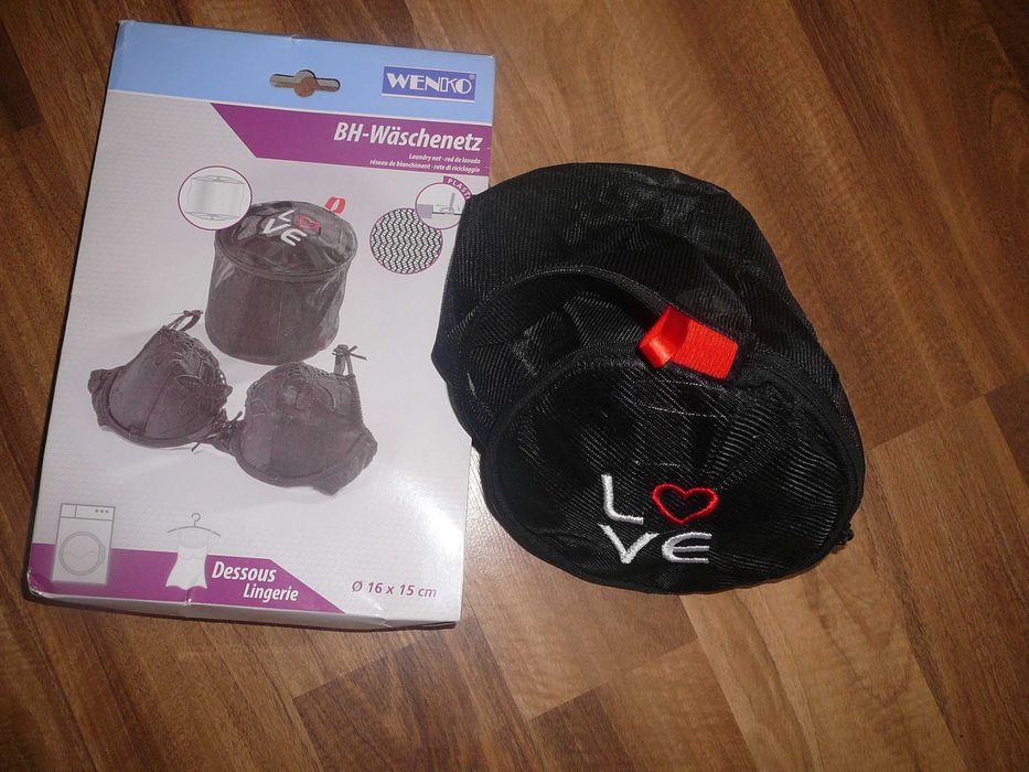 2 szt  siatka  do prania w kwiatki i czarna Love  Wenko Nowa