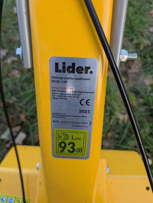 Glebogryzarka spalinowa Lider SG36-139 – nowa, leżak magazynowy
