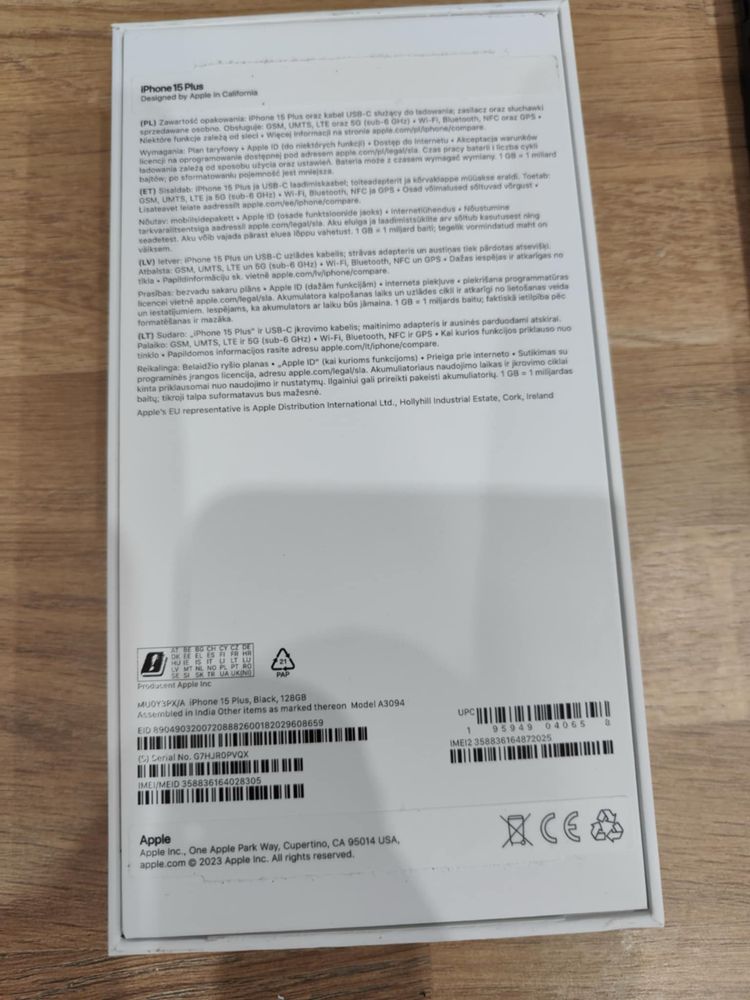 Iphon 15 plus 128GB